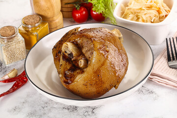 Baked pork knee with spices