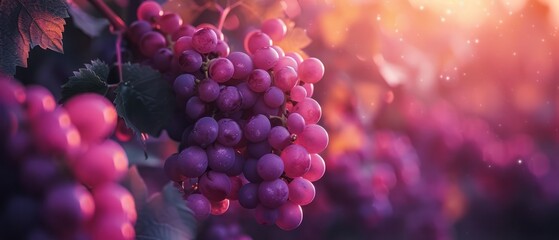 Bunch of Grapes Hanging From a Vine