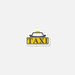  Taxi logo icon sticker isolated on gray background