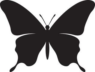 Butterfly Silhouette Vector Illustration White Background