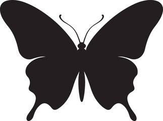 Butterfly Silhouette Vector Illustration White Background