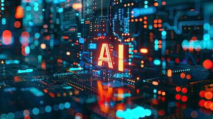 AI Technology edge computer concept