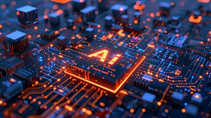 AI Technology edge computer concept