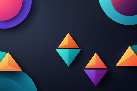 Minimal geometric abstract background Circle square and triangle design