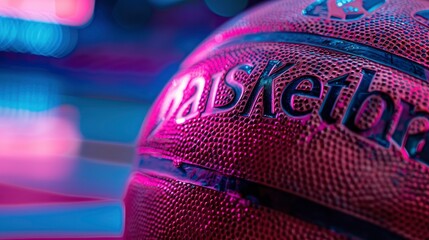 Basketball close up with text basketball