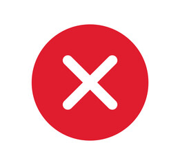 reject symbol isolated on a white background