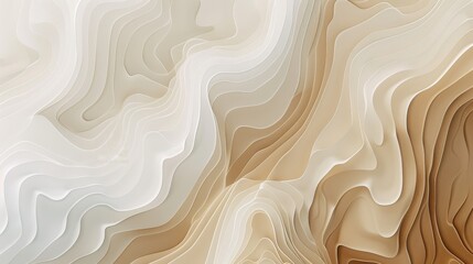 Abstract topography-inspired design with flowing lines in neutral tones, ideal for modern...
