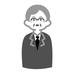 メガネをかけたシニア会社員