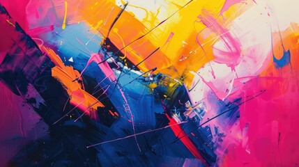 Explosion of Color in Abstract Triptych Painting | Vibrant Artwork for Wall Decor