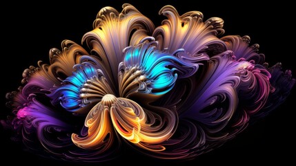 Freeform ferrofluids background, beautiful chaos, swirling frequency in neon colors