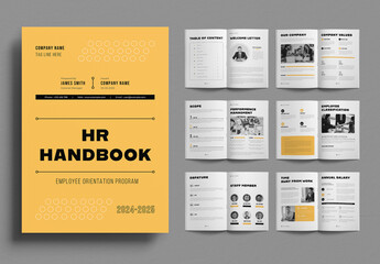 Employee Handbook Brochure Layout - obrazy, fototapety, plakaty