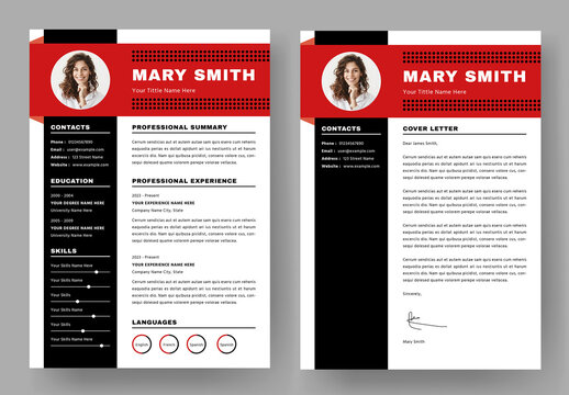 Creative Resume Layout With Cover Letter