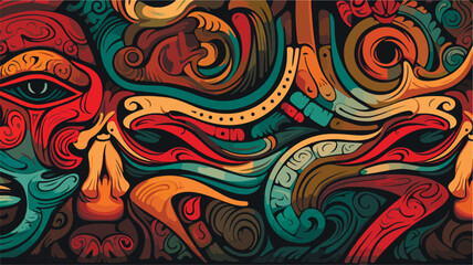 Abstract beautiful colored vector Viking patterns. Ancient warrior pattern background.