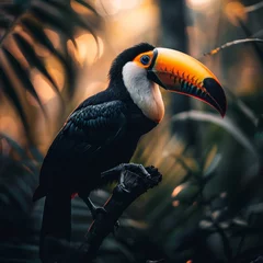 Rolgordijnen toucan in the dense jungle, close-up © Diana