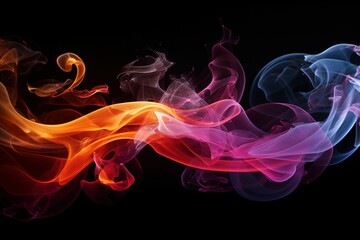 Obraz premium Whirling smoke trails with colored lighting 