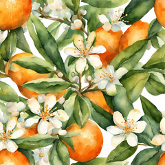 orange blossom watercolor - 1