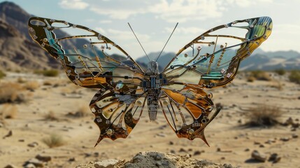 Butterfly with irridecent circuit board
