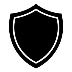 security shield vector silhouette, white background