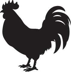 Chicken Silhouette Vector Illustration White Background
