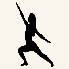 silhouette of a yoga girl