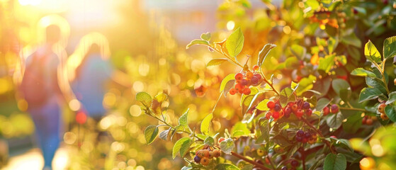 Urban Berry Foraging, Neighborhood path harvesting, Community gathering