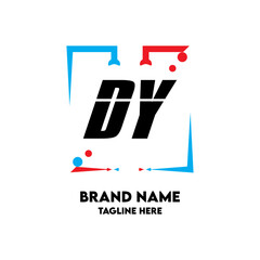 DY Square Framed Letter Logo Design Vector