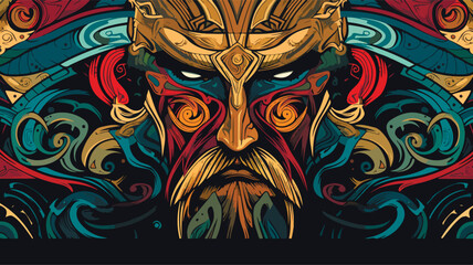 Abstract beautiful colored vector Viking patterns. Ancient warrior pattern background.