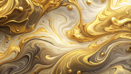 Fototapeta premium Golden Liquid Wave Texture Design