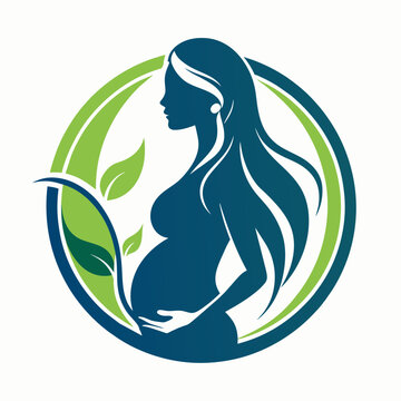 pregnent women vector logo silhouette, white background