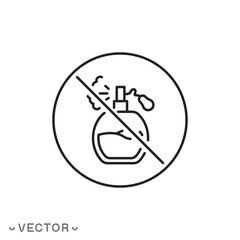 no scent icon, aroma free, smell absence concept, does not contain odor, thin line symbol isolated on white background, editable stroke eps 10 vector illustration 