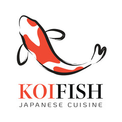 Brushstroke Koi Fish Restaurant Logo