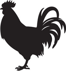 Chicken Silhouette Vector Illustration White Background