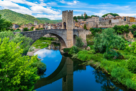 Beautiful views of the stunning city of Besalu, in Catalonia, Spain