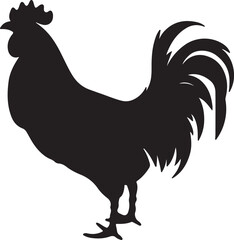 Chicken Silhouette Vector Illustration White Background