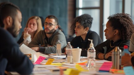 Obraz premium Diverse Team Engaged in a Business Workshop 