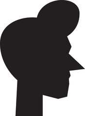 Silhouette Male Head Side View Avatar