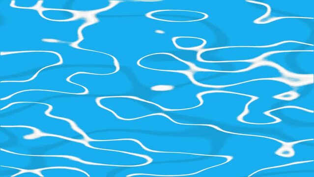 Cartoon animation of water in the sea. Blue waves. 4k video for your project.