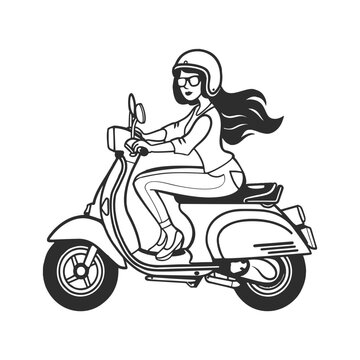 Woman riding vespa
