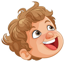 Vector illustration of a happy, smiling young boy