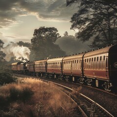 Luxurious vintage train journey scenic landscapes elegan 3