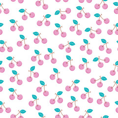 Cherry Delight seamless pattern- Vibrant Fruit Illustrations for Fresh Designs"