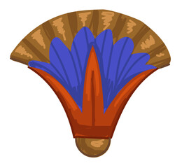 Ancient lotus, fan made of feathers, Egypt style