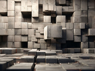 Cube concrete abstract background 3d rendering image.