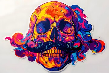 Naklejka premium a abstract skull with a mustache