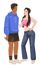 Fototapeta premium Teenagers from 2000s, fashion and style of 00s