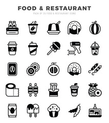 Set of Food and Restaurant icons. Vector Illustration.