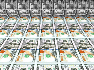 Money Printing 100 US Dollar Banknotes