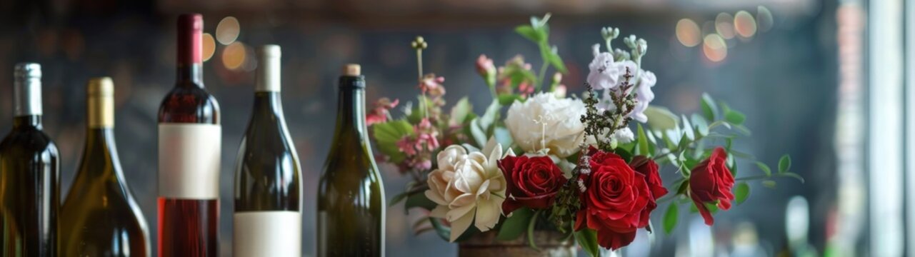 old wine bottles. Fill with long-stemmed flowers such as roses or lilies for a chic
