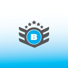 B letter logo vector design  blue an white gradient color background B letter logo - icon design
