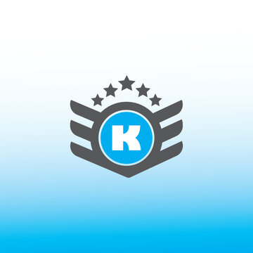  K letter logo vector design on blue an white gradient color background K letter logo and icon design
